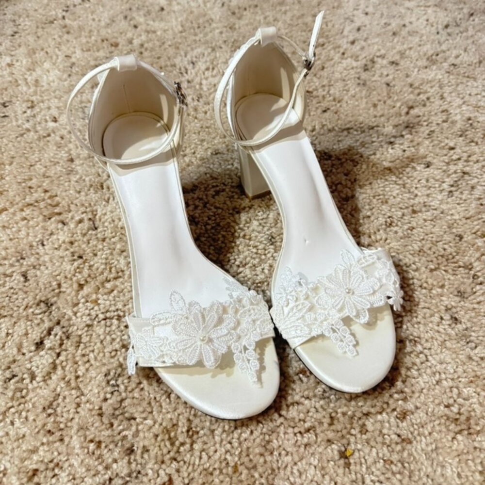 White Bridal Heels
